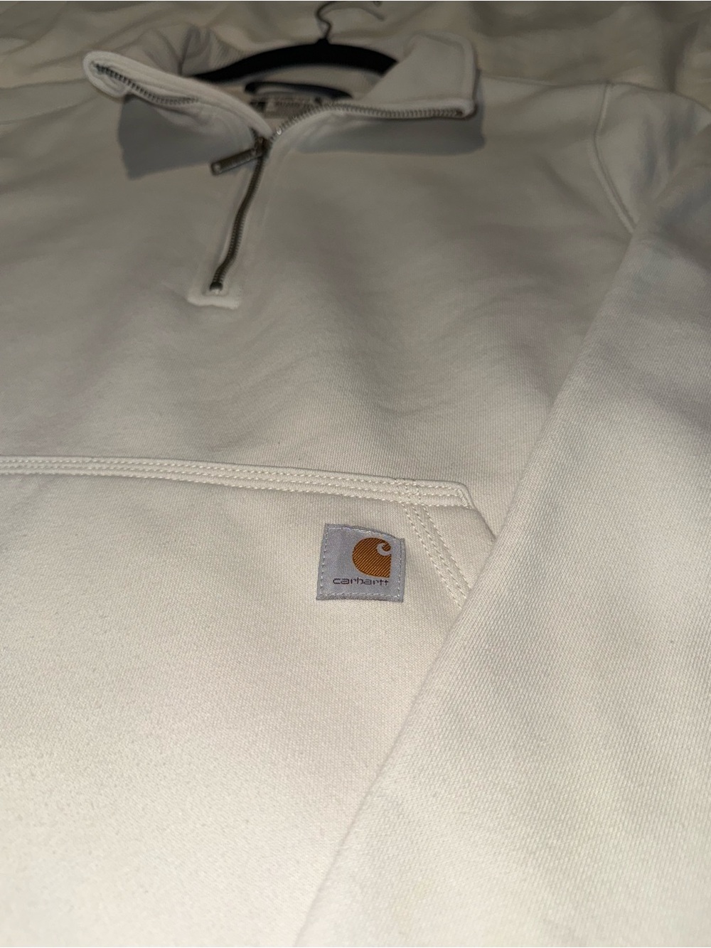 Carhartt White Half-Zip Pullover Sweatshirt - Picture 2 of 3